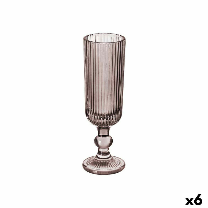 Pahar de șampanie Dungi Gri Sticlă 160 ml (6 Unități)