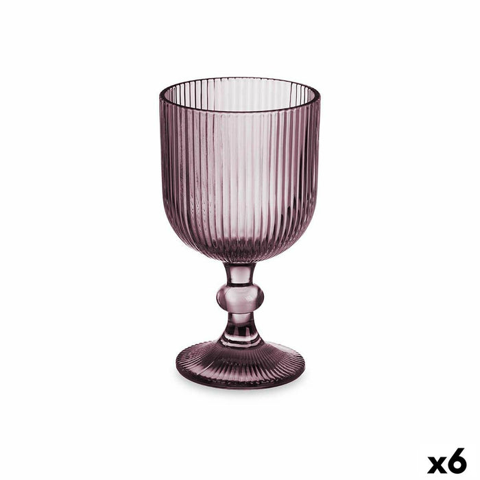Pahar de vin Dungi Gri Sticlă 260 ml (6 Unități)