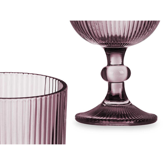 Pahar de vin Dungi Gri Sticlă 260 ml (6 Unități)