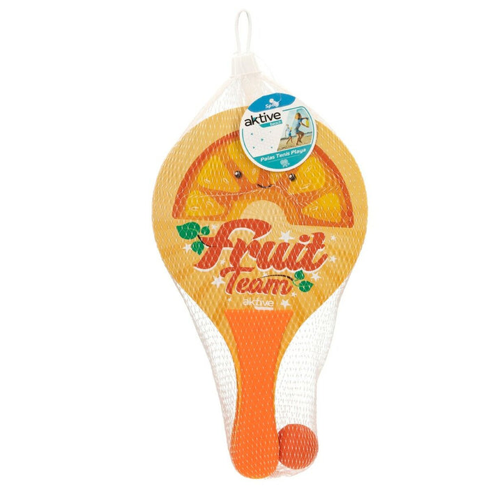 Palete de Plajă cu Minge Aktive Summer Fruits Lemn 18,5 x 31,5 cm (24 Unități)