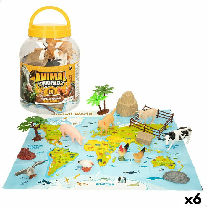 Figurine de animale Colorbaby 19 Piese Fermă Plastic 13 x 8 x 3 cm (6 Unități)