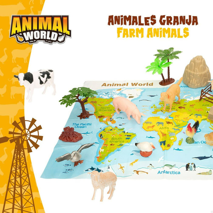 Figurine de animale Colorbaby 19 Piese Fermă Plastic 13 x 8 x 3 cm (6 Unități)