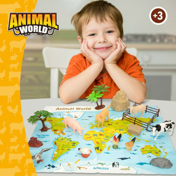 Figurine de animale Colorbaby 19 Piese Fermă Plastic 13 x 8 x 3 cm (6 Unități)