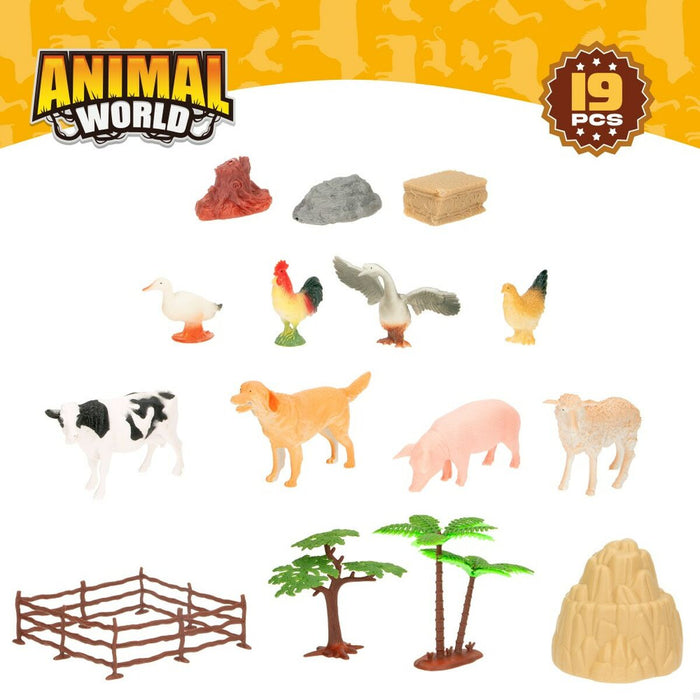 Figurine de animale Colorbaby 19 Piese Fermă Plastic 13 x 8 x 3 cm (6 Unități)