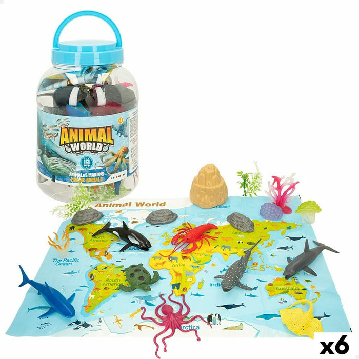 Figurine de animale Colorbaby 19 Piese Ocean Plastic 14 x 6 x 7 cm (6 Unități)