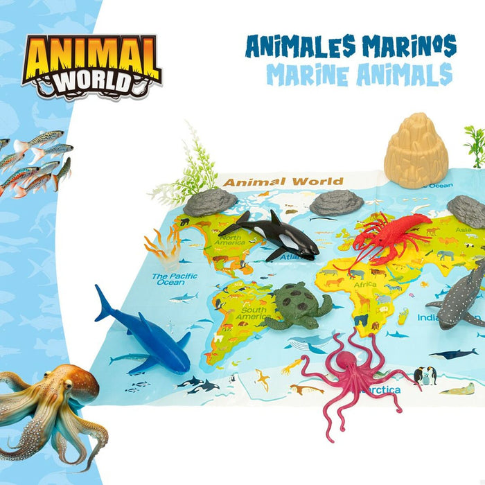 Figurine de animale Colorbaby 19 Piese Ocean Plastic 14 x 6 x 7 cm (6 Unități)