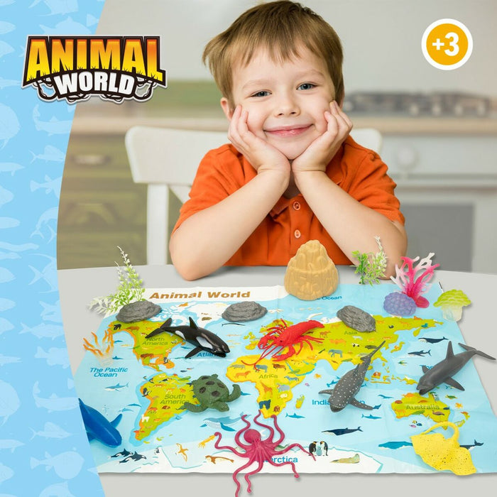 Figurine de animale Colorbaby 19 Piese Ocean Plastic 14 x 6 x 7 cm (6 Unități)