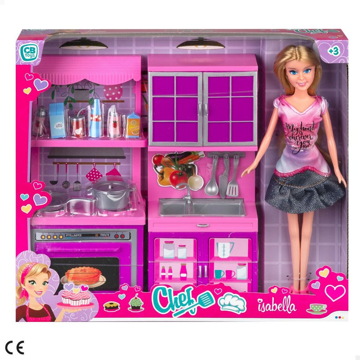 Păpușă Colorbaby Isabella Chef 10 x 30 x 4 cm Bucătărie (4 Unități)