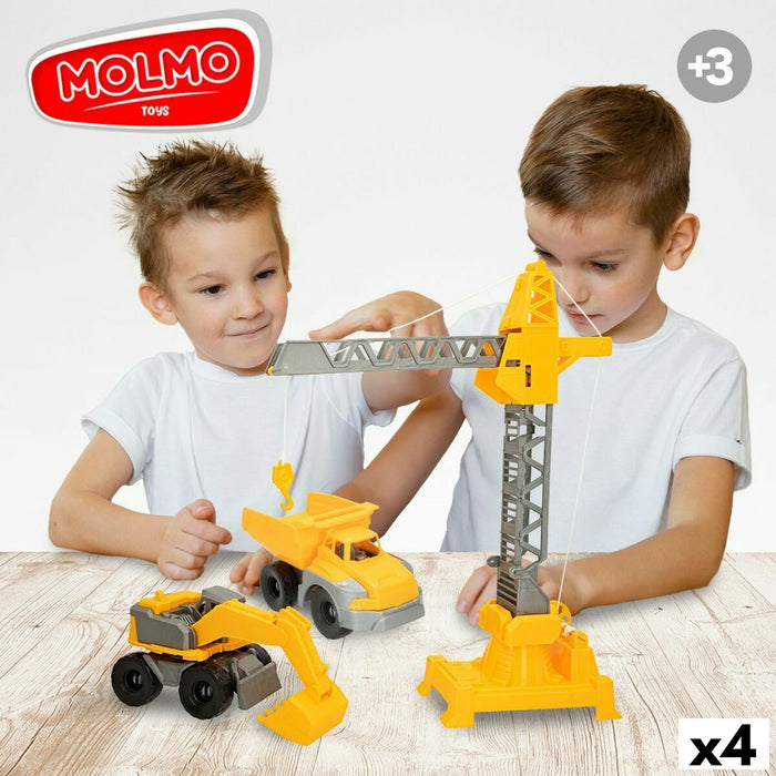Vehicule de Construcție Colorbaby 31 x 41 x 9,5 cm (4 Unități) 3 Piese
