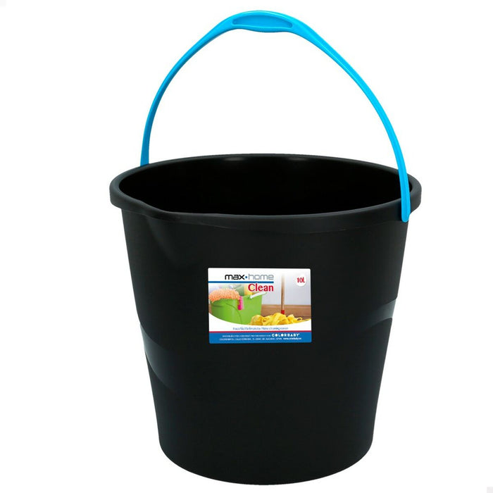 Găleată cu toartă Colorbaby Negru 10 L 29,5 x 26 x 28,5 cm (6 Unități)