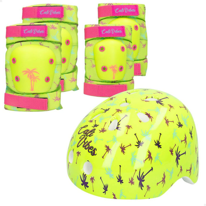 Set de protecție sportivă Colorbaby Neon Cali Vibes Galben (4 Unități)