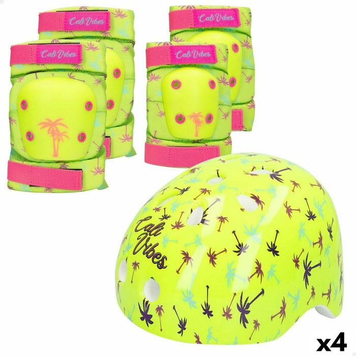 Set de protecție sportivă Colorbaby Neon Cali Vibes Galben (4 Unități)