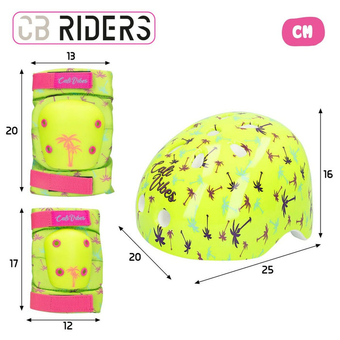 Set de protecție sportivă Colorbaby Neon Cali Vibes Galben (4 Unități)