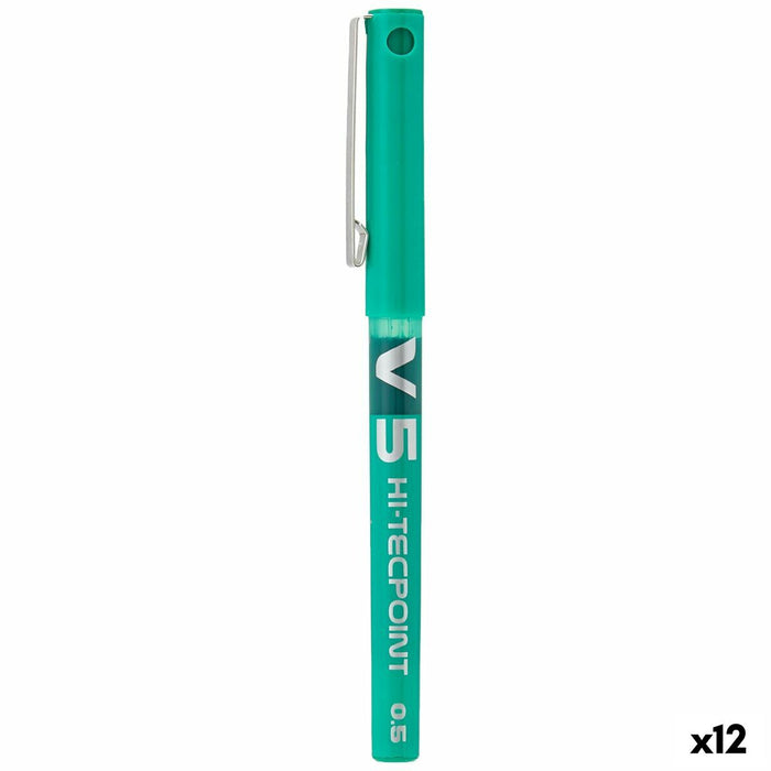 Stilou cu cerneală lichidă Pilot V-5 Hi-Tecpoint Verde 0,3 mm (12 Unități)