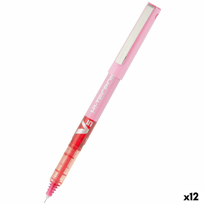 Stilou cu cerneală lichidă Pilot V-5 Hi-Tecpoint Roz 0,3 mm (12 Unități)