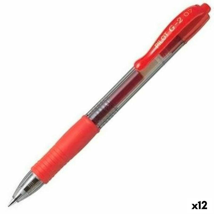 Pix cu gel Pilot G-2 07 Roșu 0,4 mm (12 Unități)