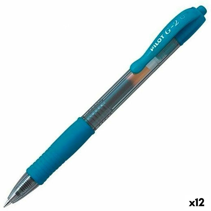 Pix cu gel Pilot G-2 Albastru Turquoise 0,4 mm (12 Unități)