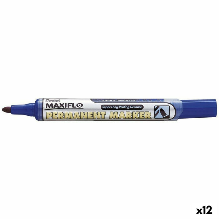 Marker permanent Pentel Maxiflo NLF50 Albastru 12 Piese (12 Unități)