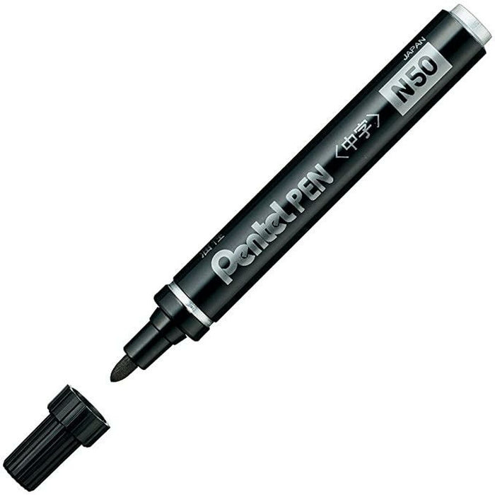 Marker permanent Pentel N50-BE Negru 12 Piese