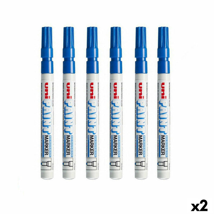 Set de markere Uni-Ball PX-21L 6 Piese Albastru (2 Unități)