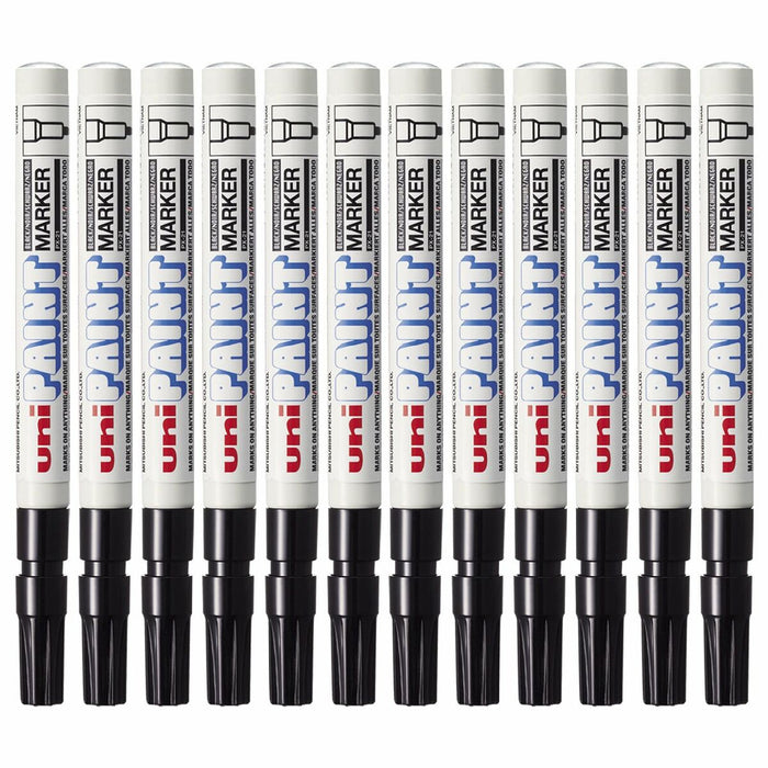 Marker permanent Uni-Ball Paint PX-21L Negru 12 Piese