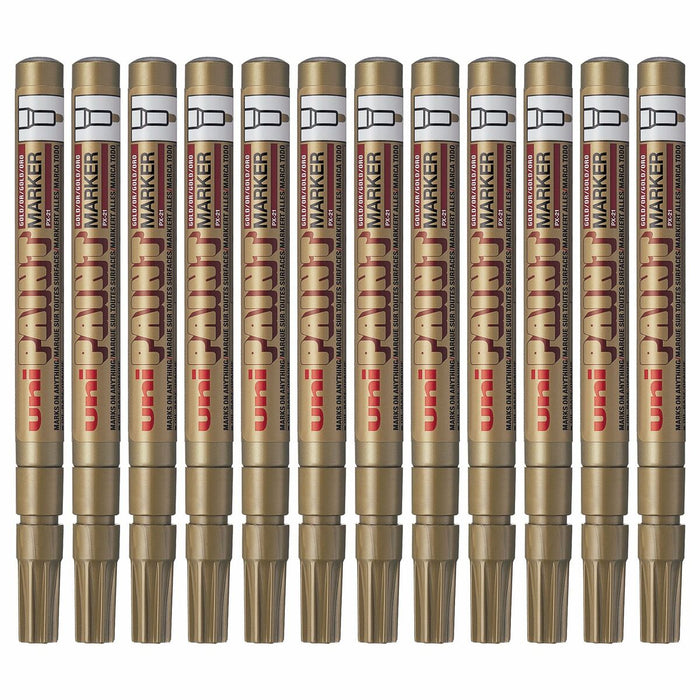 Marker permanent Uni-Ball Paint PX-21L Auriu* 12 Piese