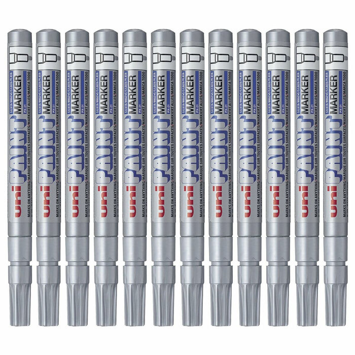 Marker permanent Uni-Ball Paint PX-21L Argintiu 12 Piese