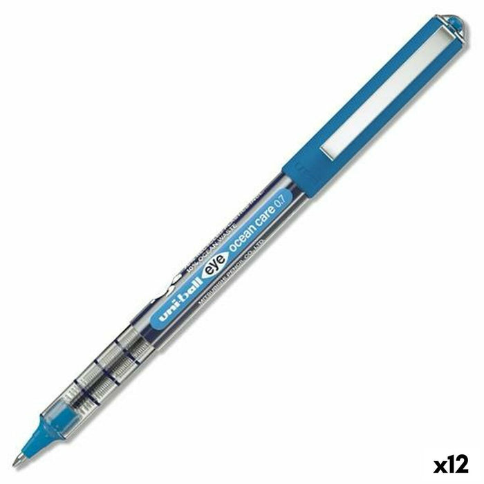 Stilou cu cerneală lichidă Uni-Ball Eye Ocean Care Albastru 0,7 mm (12 Unități)