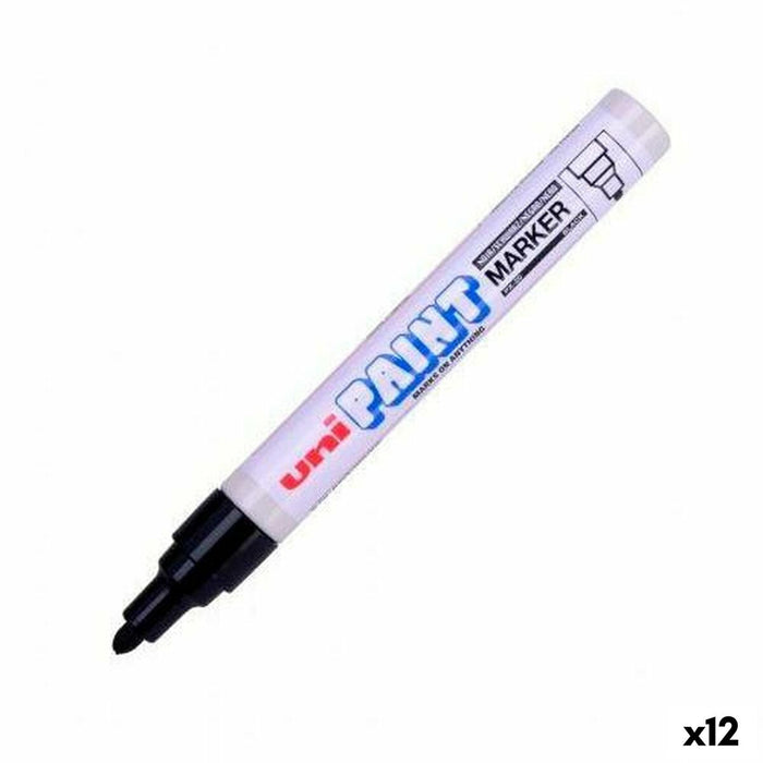 Marker permanent Uni-Ball PX-20 Negru (12 Unități)