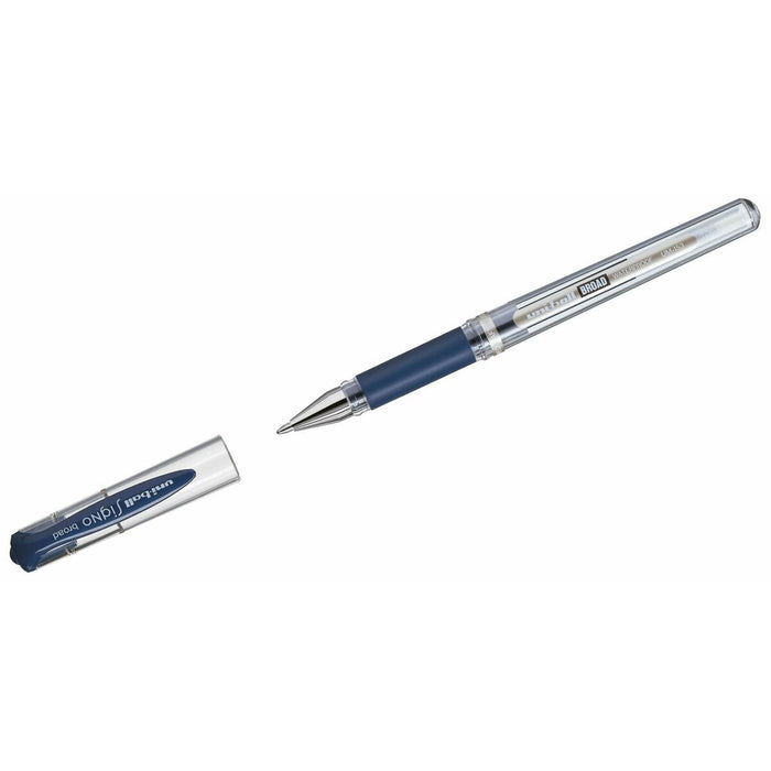 Stilou cu cerneală lichidă Uni-Ball Signo Broad UM-153 W Albastru închis 0,6 mm (12 Piese)