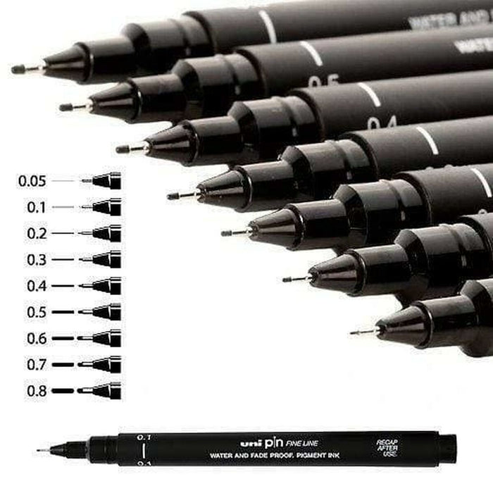 Marker permanent Uni-Ball PIN005-200(S) Negru 12 Piese