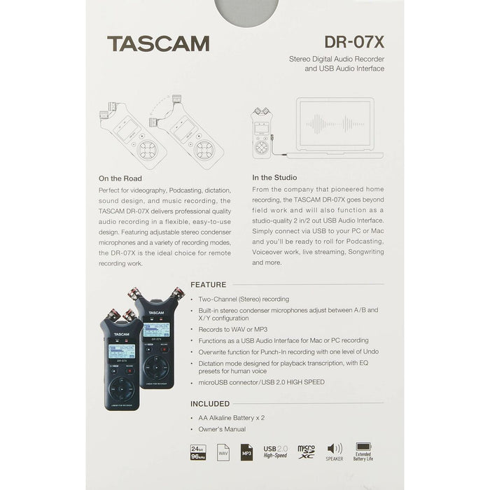 Aparat de Înregistrat Tascam DR-07X Albastru Negru