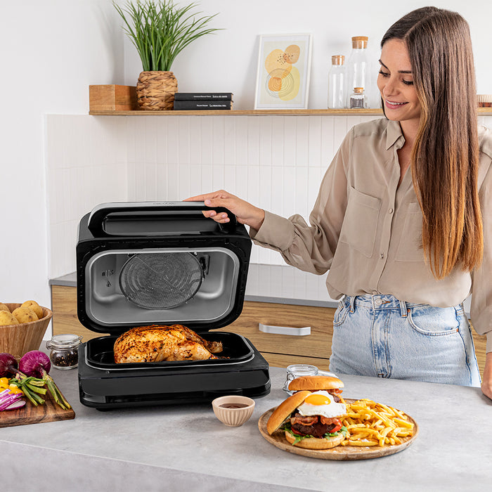 Friteuză cu aer cald cu grill Cecotec Cecofry FireDome 6000, 6 l, 2400 W, 6 moduri, neagră