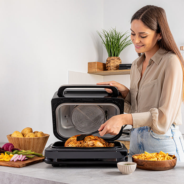 Friteuză cu aer cald cu grill Cecotec Cecofry FireDome 6000, 6 l, 2400 W, 6 moduri, neagră