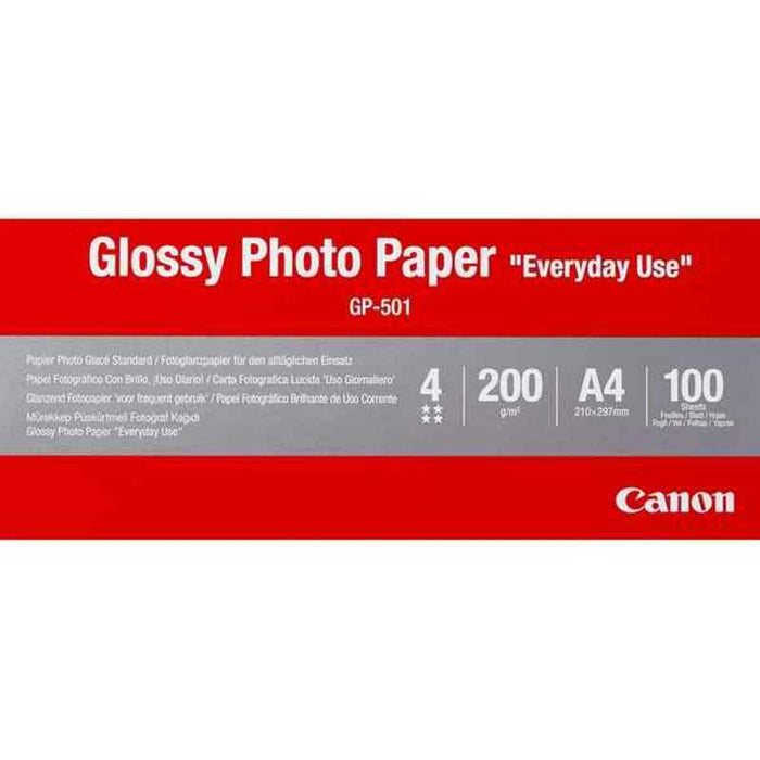Hârtie Fotografică Lucioasă Canon 0775B001 A4 100 Frunze Alb Multicolor