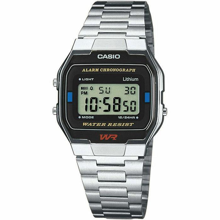 Ceas Unisex Casio A163WA-1QES Oțel inoxidabil Digital Gri Argintiu