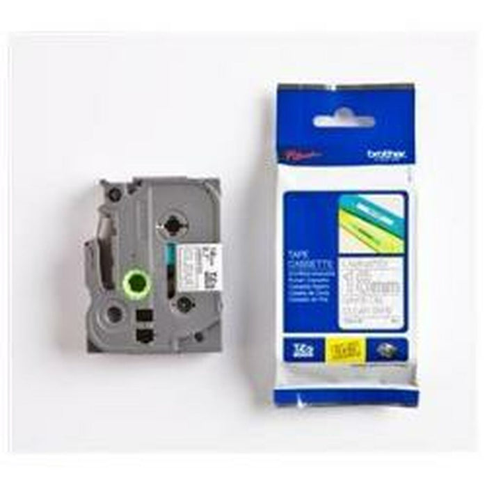 Bandă Laminată pentru Aparate de Etichetat Brother TZE145 Alb Gri 18mm