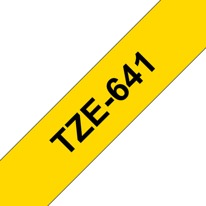 Bandă Laminată pentru Aparate de Etichetat Brother TZE-641 Galben Negru Negru/Galben 18mm