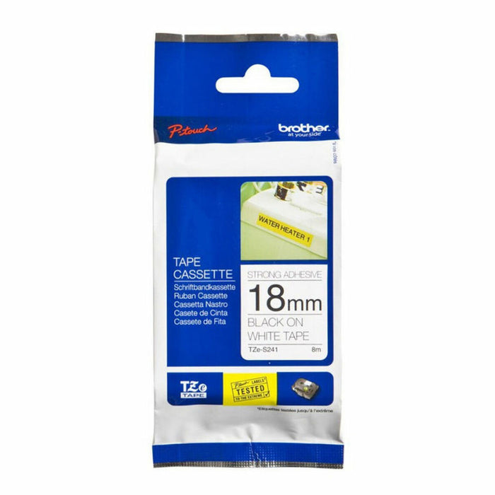 Bandă Laminată pentru Aparate de Etichetat Brother TZE-S241 18 mm