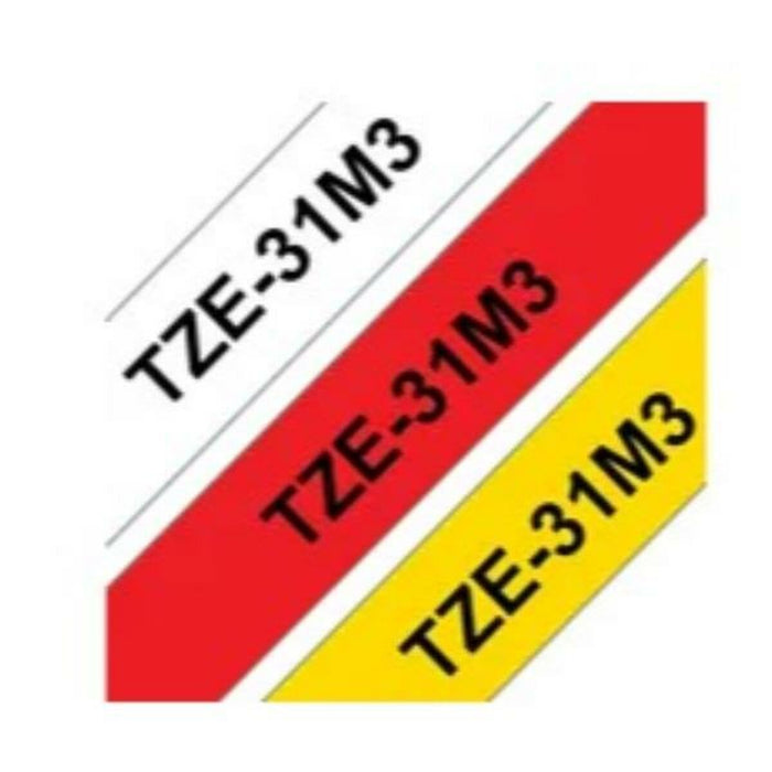 Bandă Laminată pentru Aparate de Etichetat Brother TZE31M3 Negru 12 mm