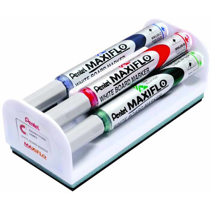 Set de Carioci Pentel Maxiflo Burete de șters tabla