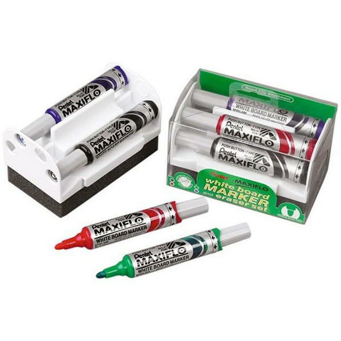 Set de Carioci Pentel Maxiflo Burete de șters tabla
