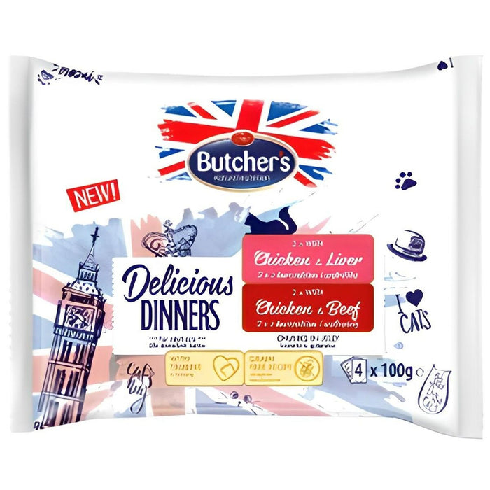 Mâncare pentru pisici Butcher's Delicious Pui Vițel Ficat 4 x 100 g
