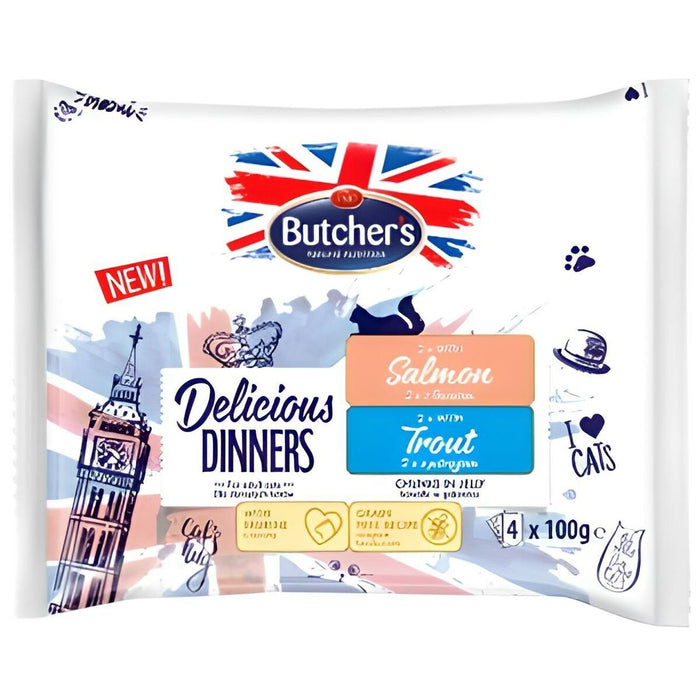 Mâncare pentru pisici Butcher's Delicious Somon 4 x 100 g