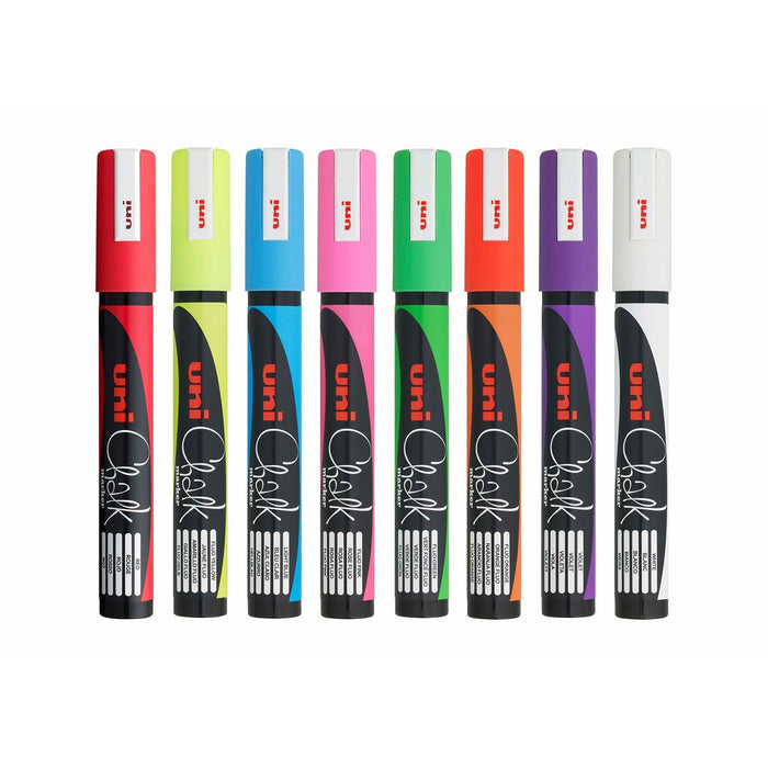Markere cu cretă lichidă Uni-Ball PWE-5M Multicolor 8 Unități