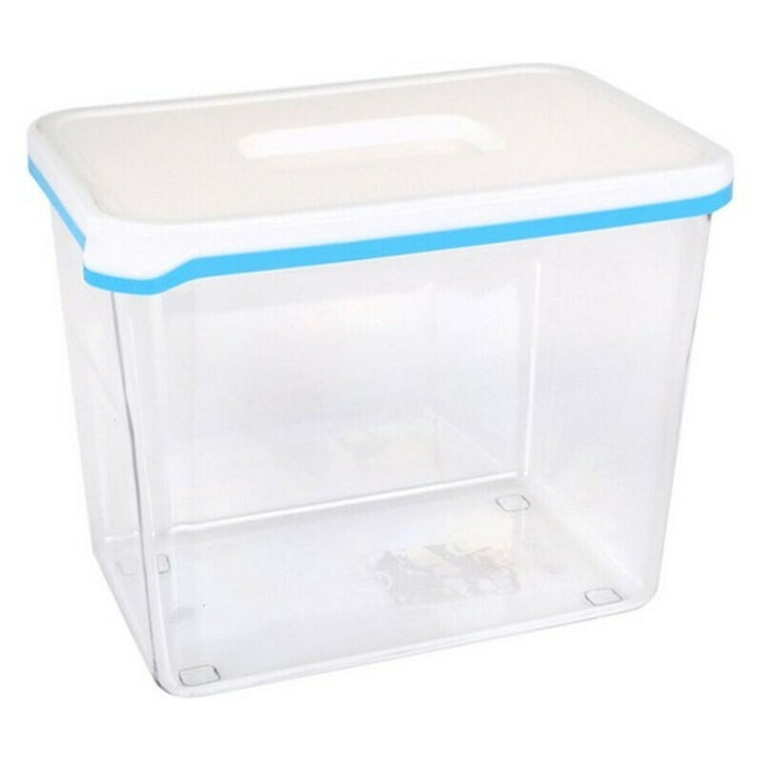 Cutie de prânz dreptunghiulară cu capac White & Blue Înalt/ridicat