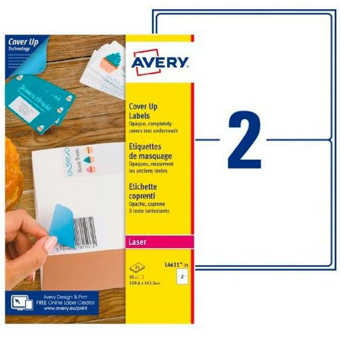 Etichete pentru Imprimantă Avery L4611 Alb 25 Frunze 199,6 x 143,5 mm (5 Unități)
