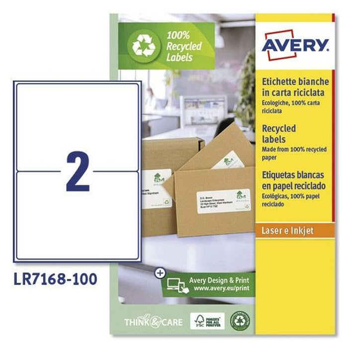 Etichete pentru Imprimantă Avery LR7168 Alb 100 Frunze 199,6 x 143,5 mm (5 Unități)