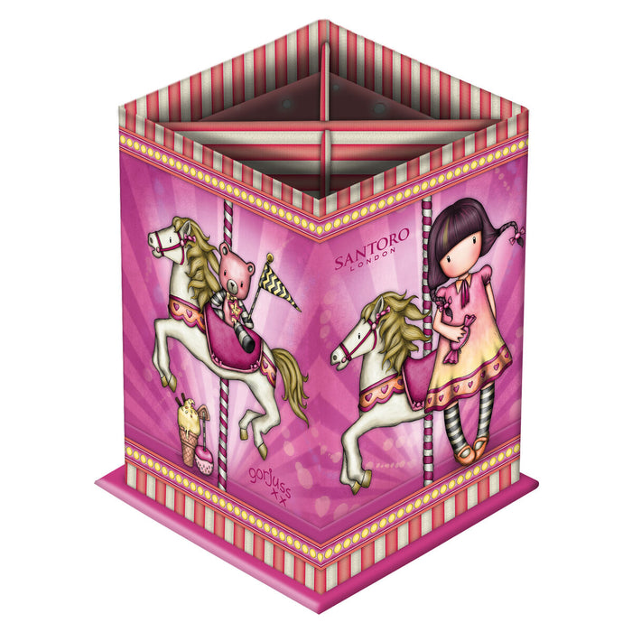 Suport pentru Creioane Gorjuss Carousel Roz Carton (8.5 x 11.5 x 8.5 cm)