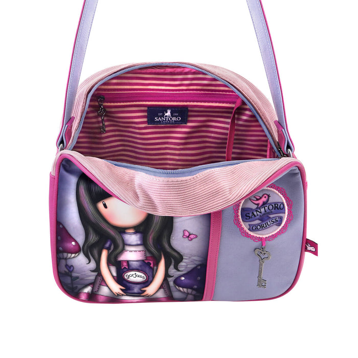 Geantă de mână Gorjuss Cheshire cat Mov (30 x 28,5 x 11,5 cm)